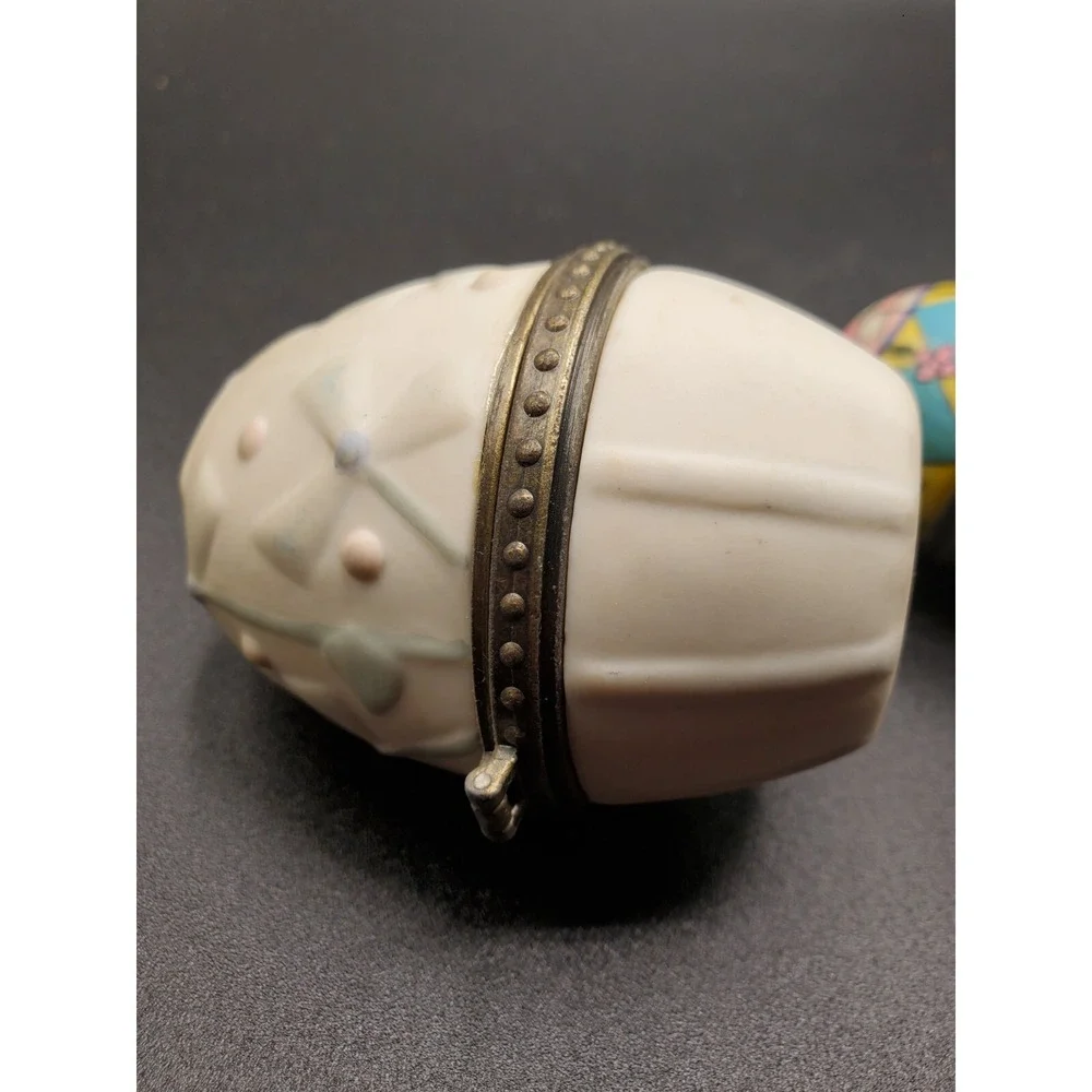 Dept. 56 Snowbunnies True Blue Friends Hinged Box Egg Shaped 3